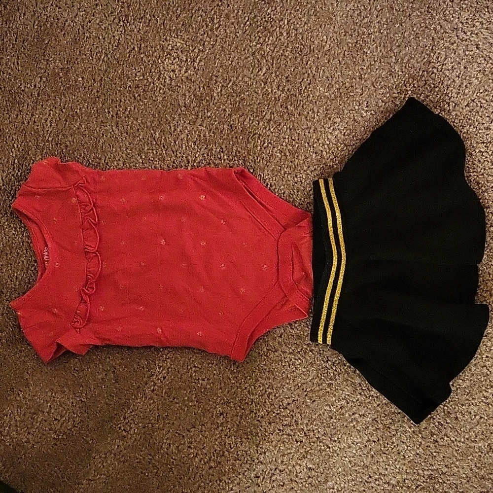Baby Set Red w/Gold and Black  (Size 9M)